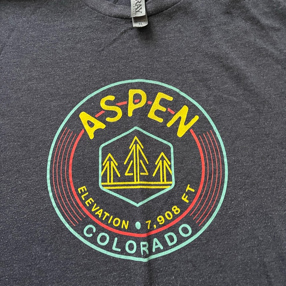 Aspen Colorado Graphic T-Shirt - Gray Size XL